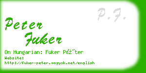 peter fuker business card
